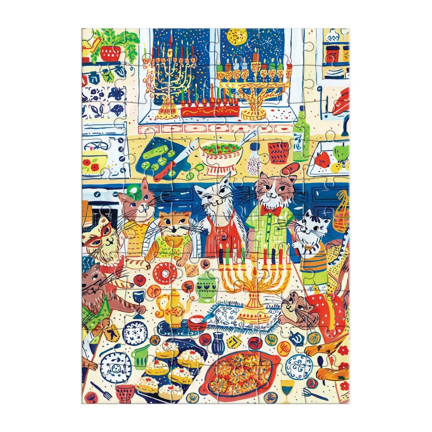 Greeting Card Puzzle - Happy Hanukcats