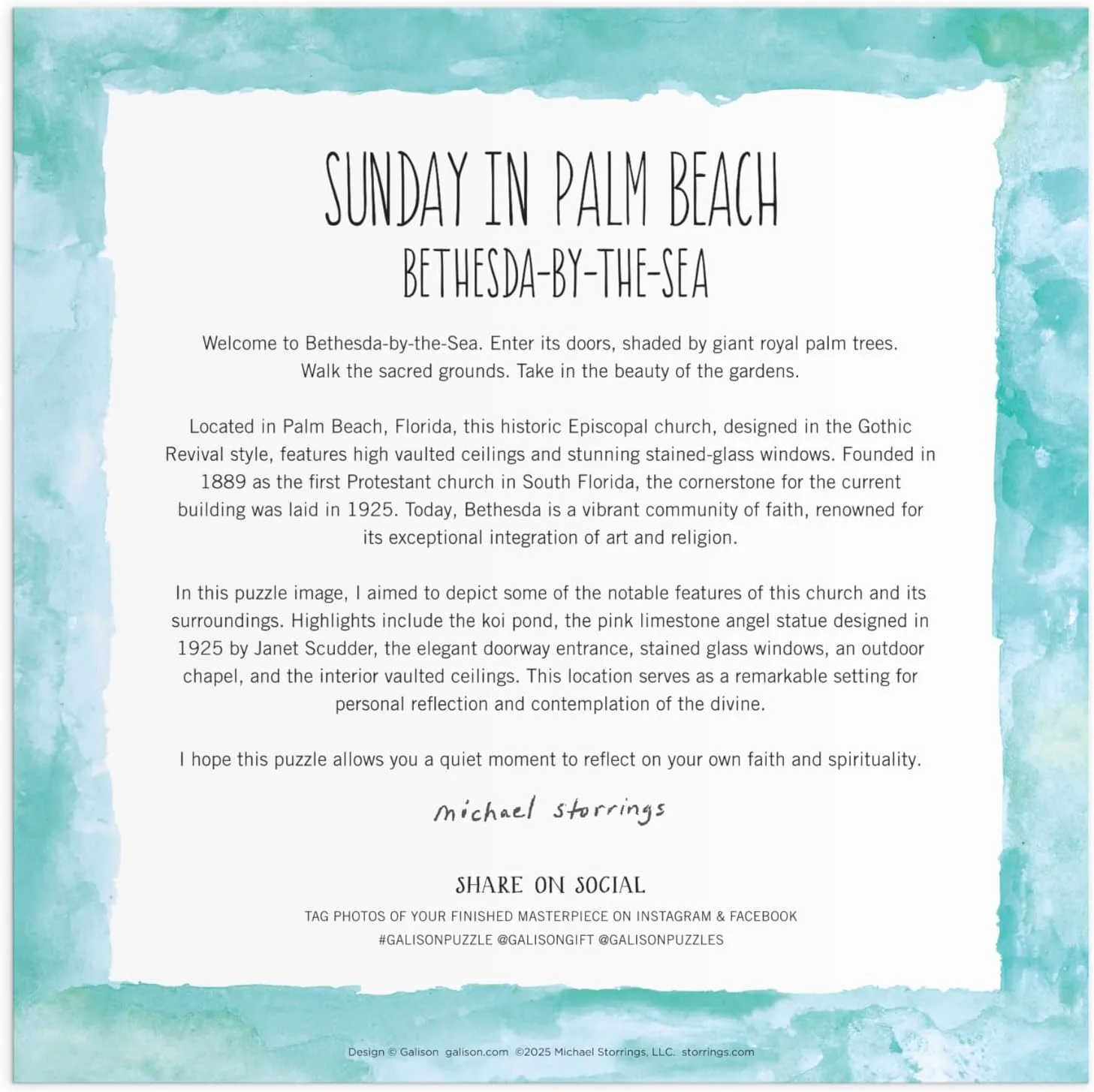 Michael Storrings Sunday in Palm Beach Bethesda by the Sea 