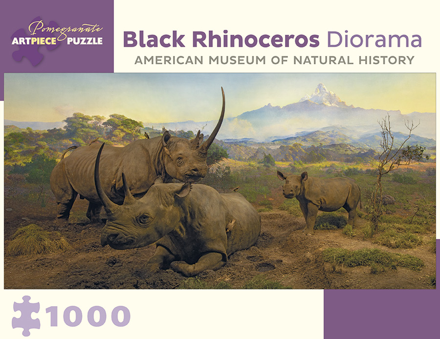 Black Rhinoceros Diorama Safari Animals Jigsaw Puzzle