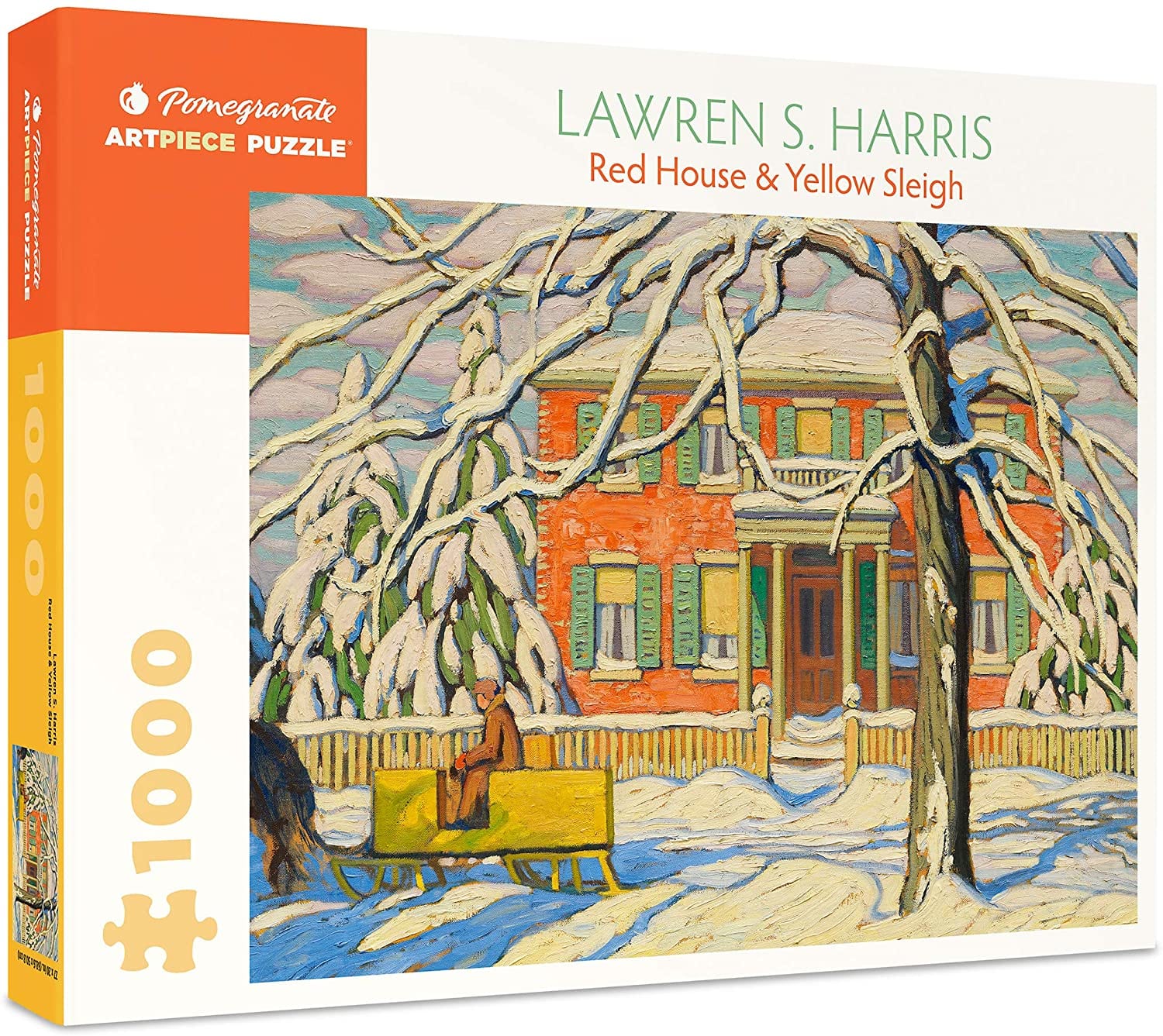 Red House and Yellow Sleigh Winter