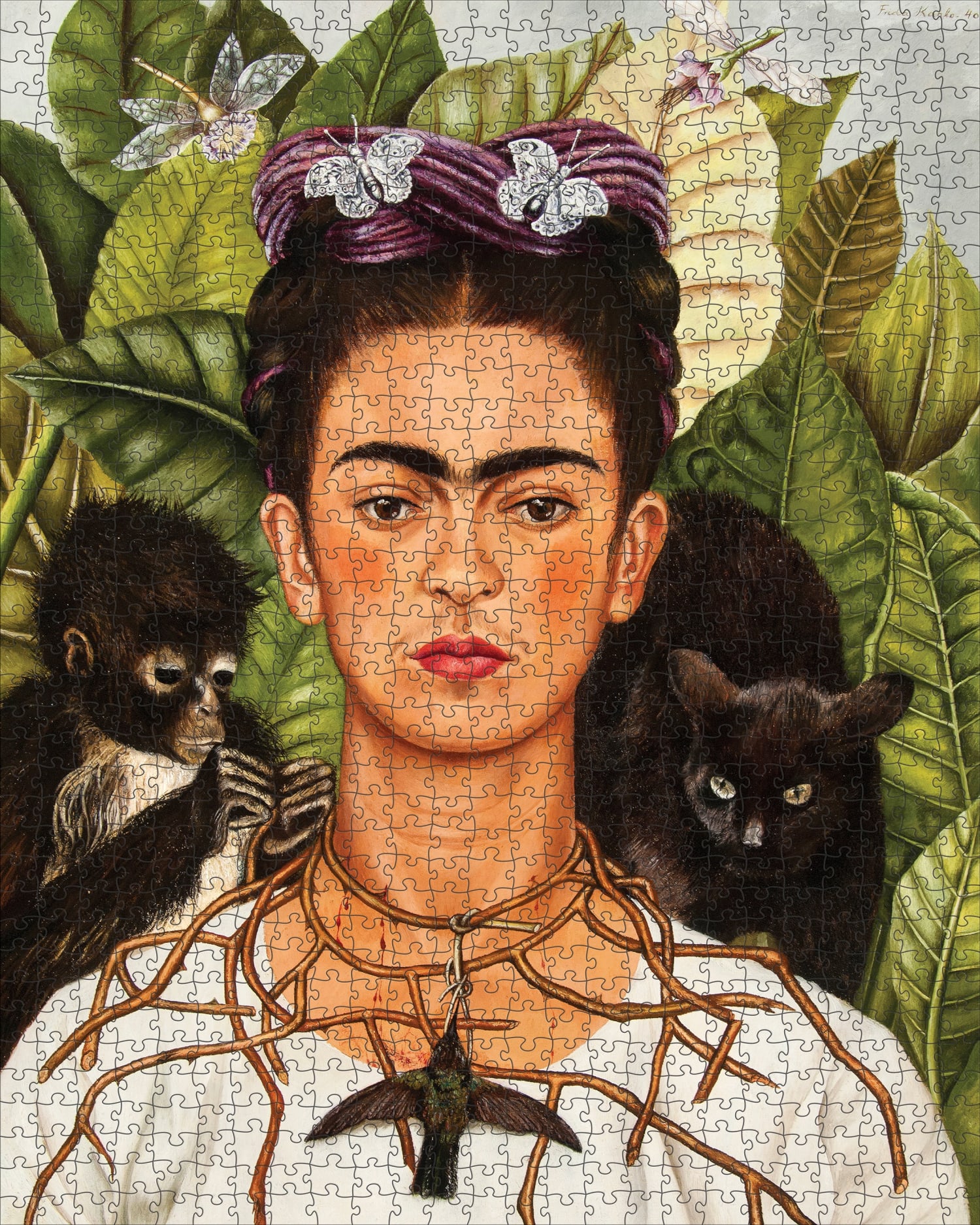 Frida Kahlo: Self-Portrait with Thorn Necklace and Hummingbird 