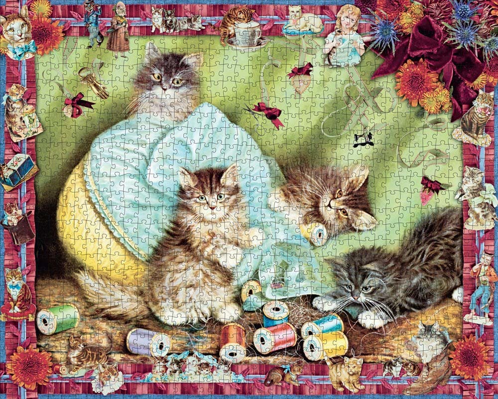 Cynthia Hart's Victoriana Cats: Sewing with Kittens