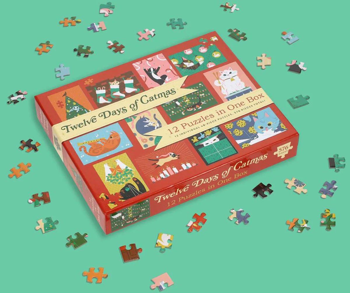 12 Puzzles in One Box: Twelve Days of Catmas - Scratch and Dent