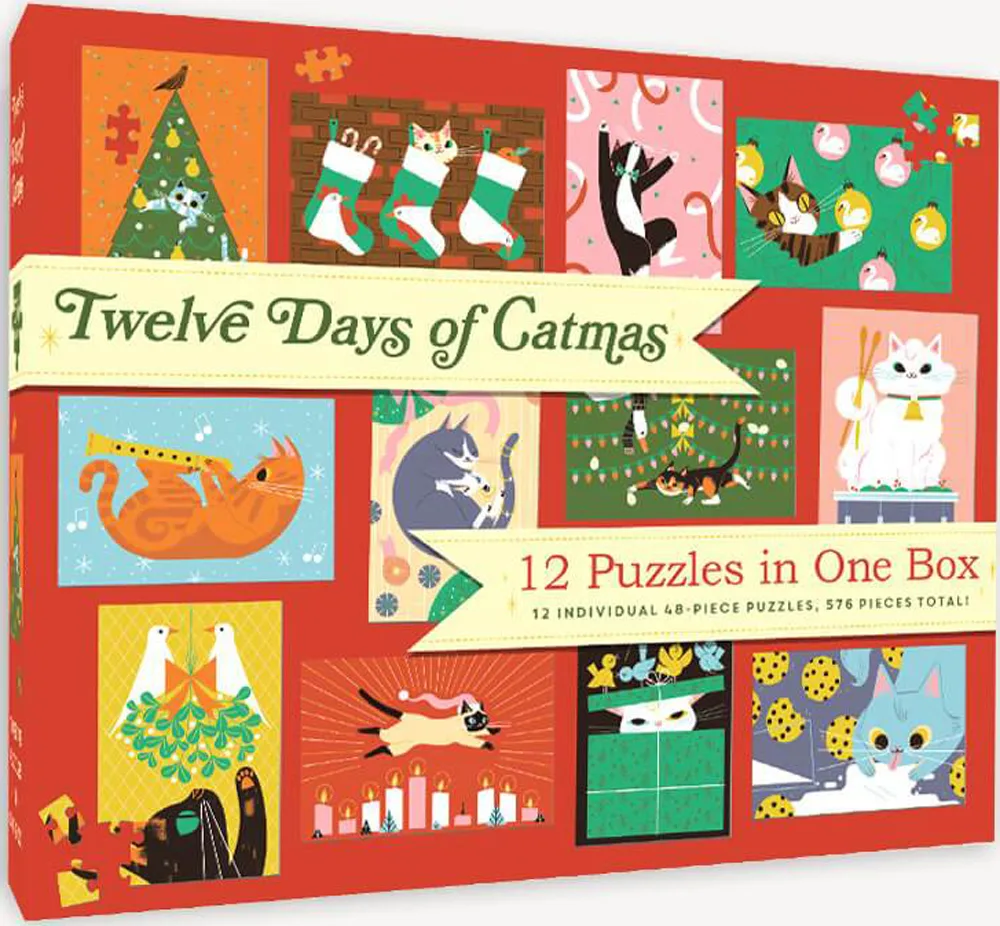 12 Puzzles in One Box: Twelve Days of Catmas - Scratch and Dent Cats