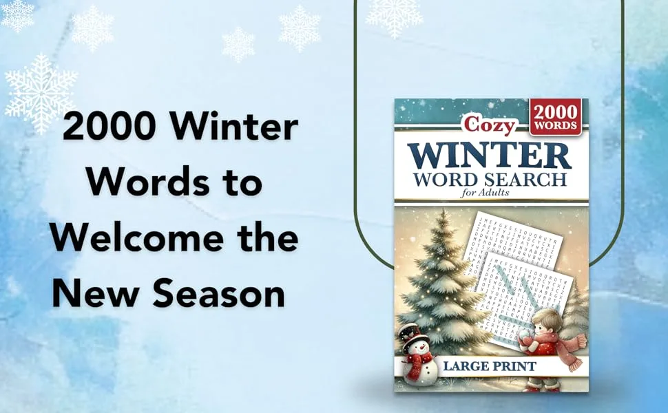 Winter Word Search Book for Adults Large Print