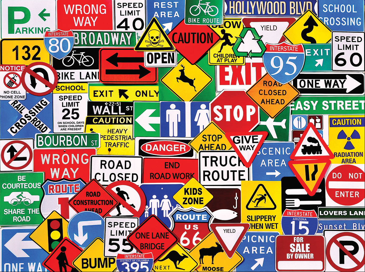 Road Signs Collage Jigsaw Puzzle