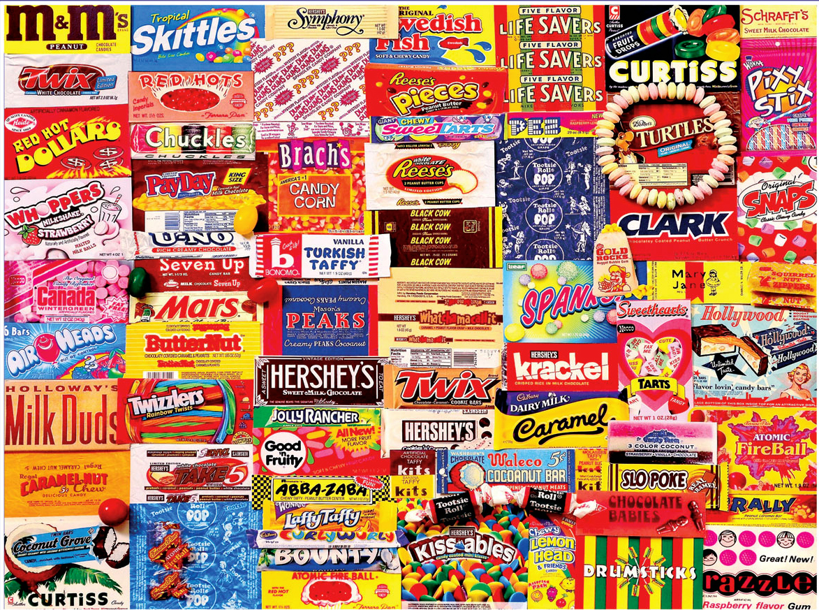 Vintage Candy Wrappers Collage Jigsaw Puzzle