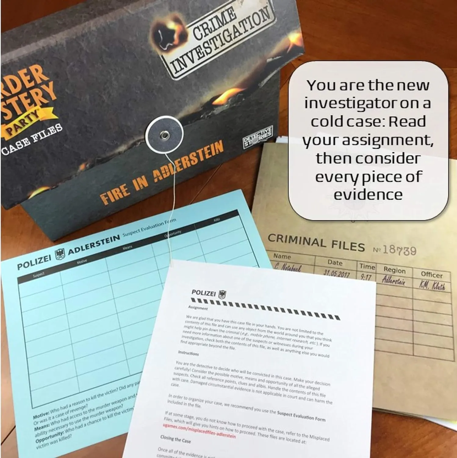 Murder Mystery Party Case Files: Fire in Adlerstein