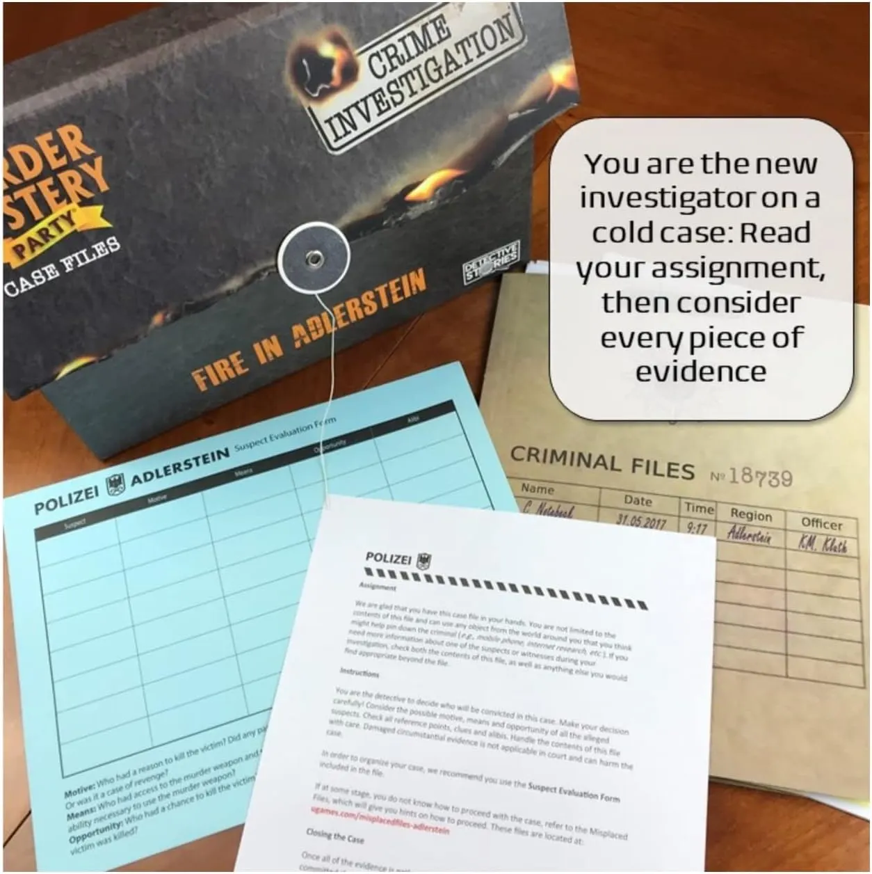 Murder Mystery Party Case Files: Fire in Adlerstein