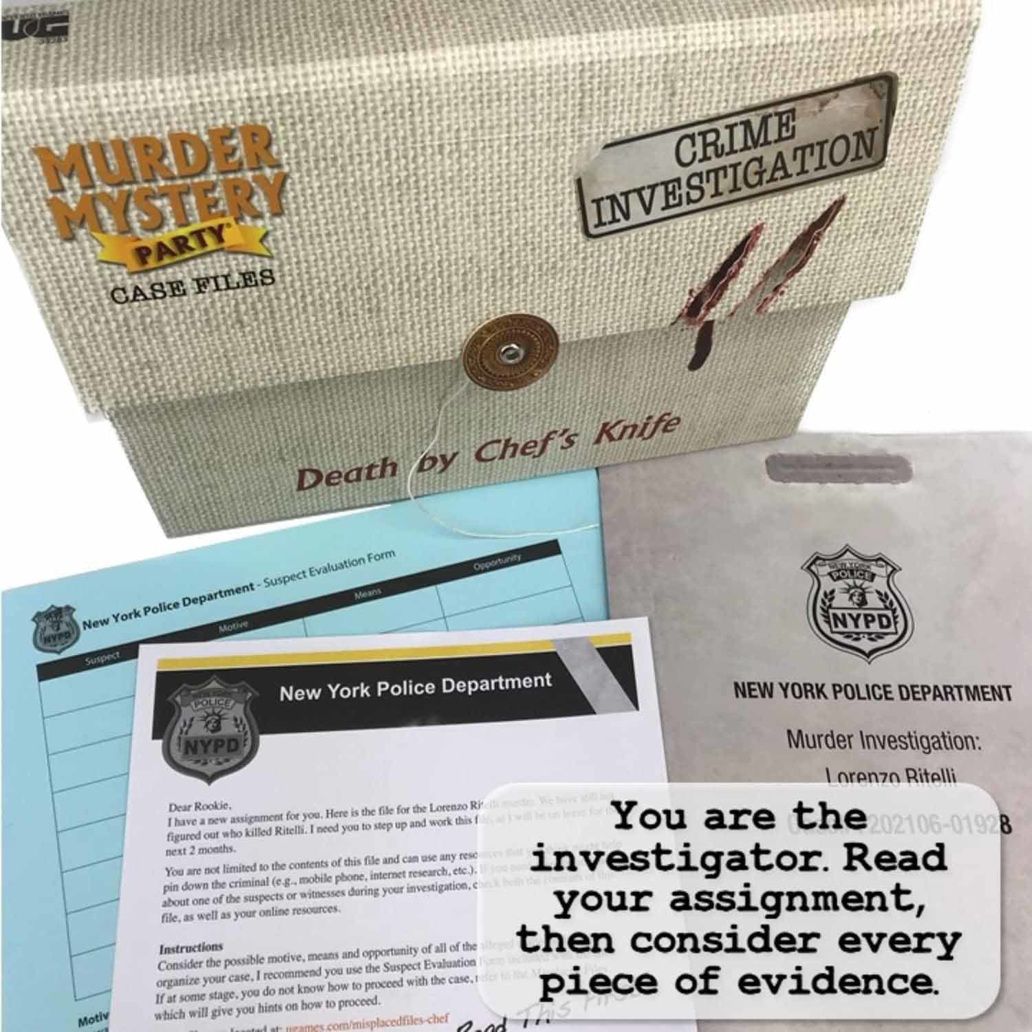 Murder Mystery Party Case Files: Death by Chef's Knife