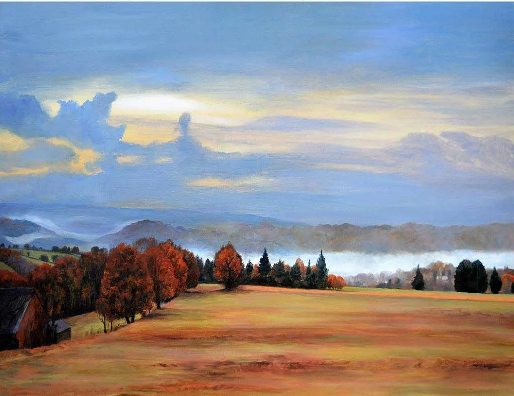 Mist Over The Dordogne River Landscape