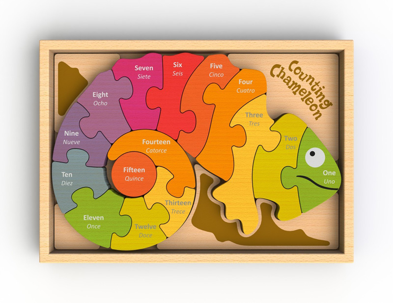 Counting Chameleon Puzzle Reptile & Amphibian Jigsaw Puzzle