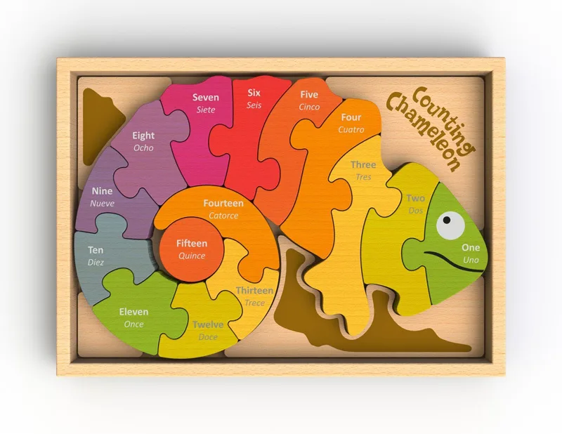 Counting Chameleon Puzzle Reptile & Amphibian