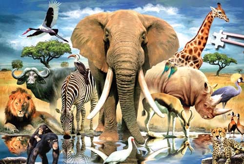 World's Smallest Jigsaw Puzzle -African Oasis Mini Puzzle Animals