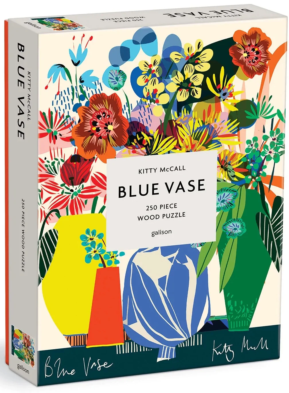 Kitty McCall Blue Vase Wooden Puzzle