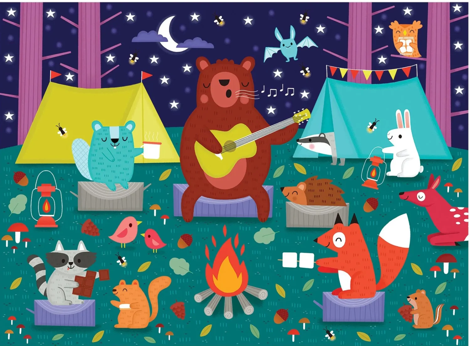 Campfire Friends Scratch and Sniff Puzzle Forest Animal