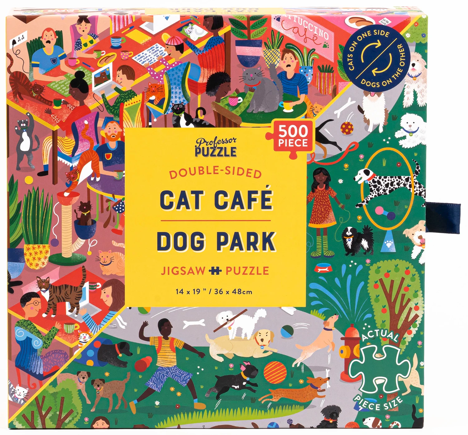 Cat Cafe & Dog Park Double Sided Puzzle Cats