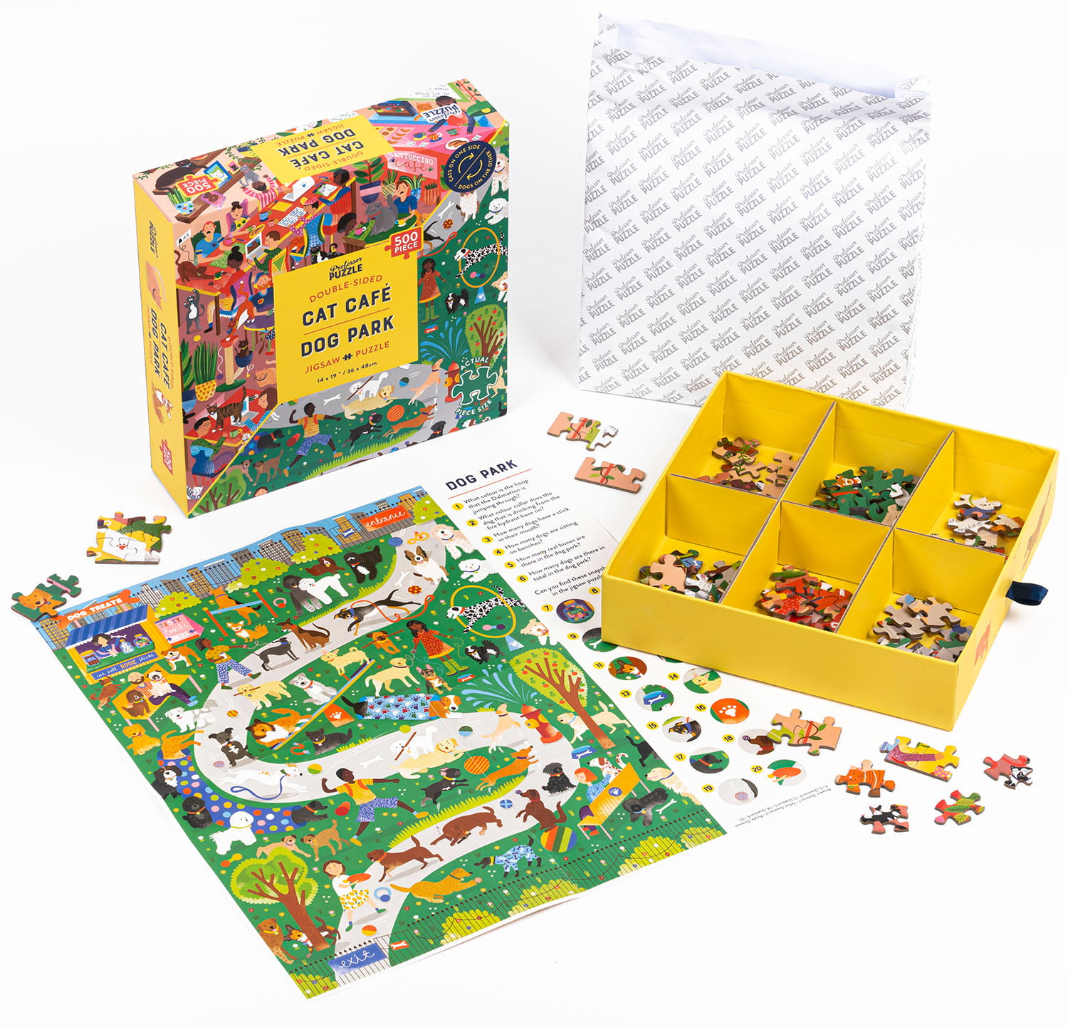 Cat Cafe & Dog Park Double Sided Puzzle