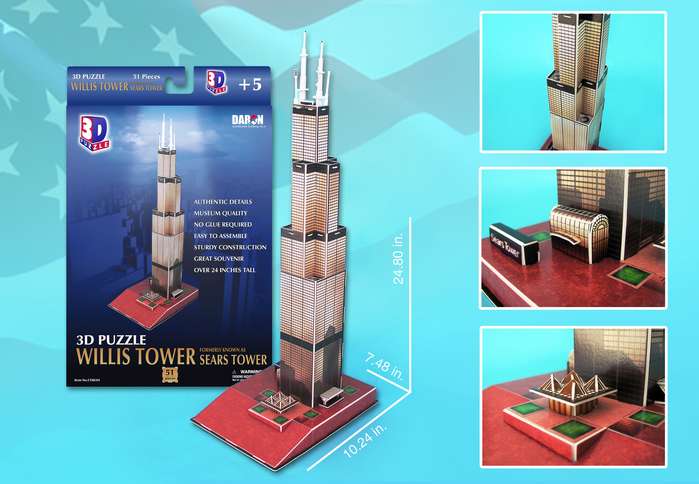 3D Puzzle - Sears Tower Landmarks & Monuments Jigsaw Puzzle