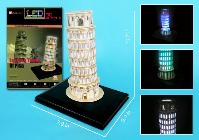 Leaning Tower of Pisa with LED lighting Landmarks & Monuments