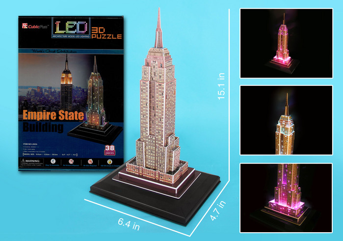Empire State Building with LED lighting Landmarks & Monuments 3D Puzzle