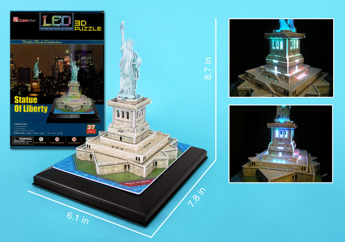 Statue of Liberty with LED lighting Landmarks & Monuments Jigsaw Puzzle