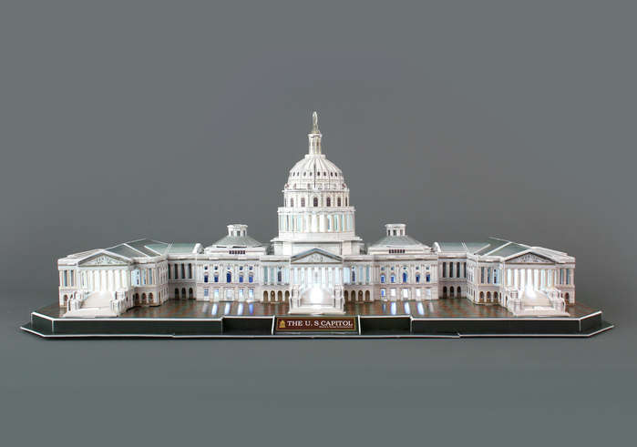 The Capitol Hill with LED Lighting Landmarks & Monuments Jigsaw Puzzle