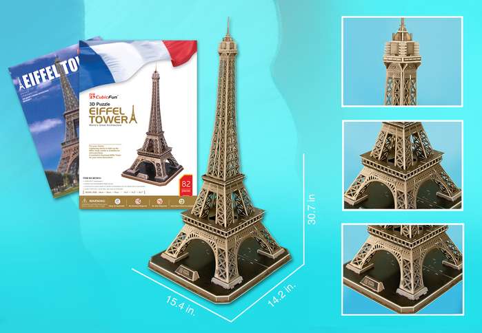 Eiffel Tower w/ booklet Landmarks & Monuments Jigsaw Puzzle