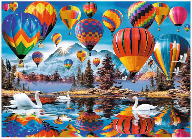 Colorful Balloons Wooden Puzzle - Scratch and Dent Hot Air Balloon
