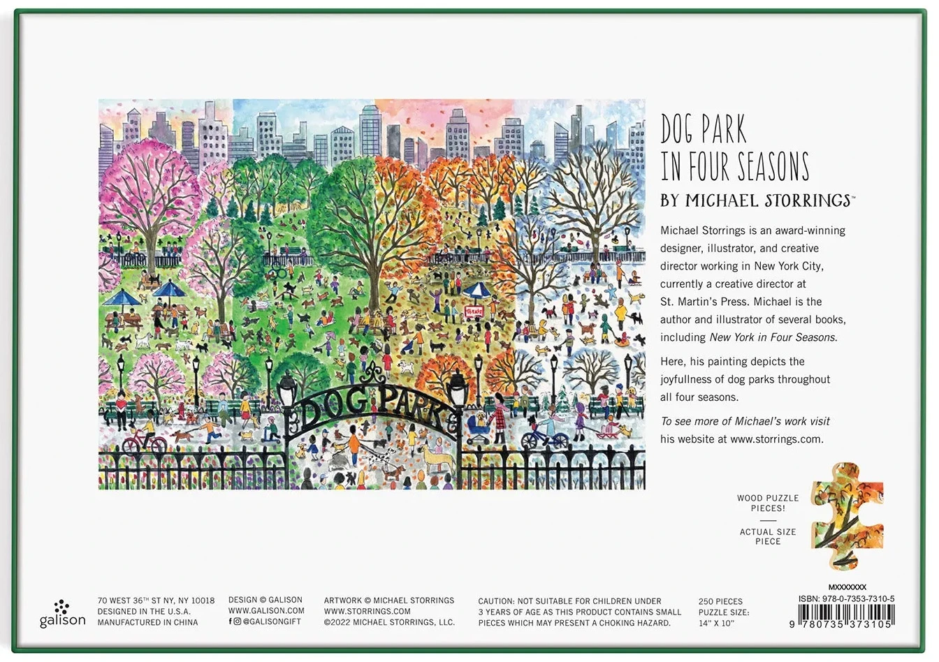 Dog Park in Four Seasons Wooden Puzzle