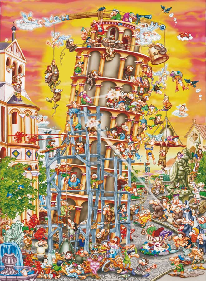 Building the Tower of Pisa Landmarks & Monuments Jigsaw Puzzle