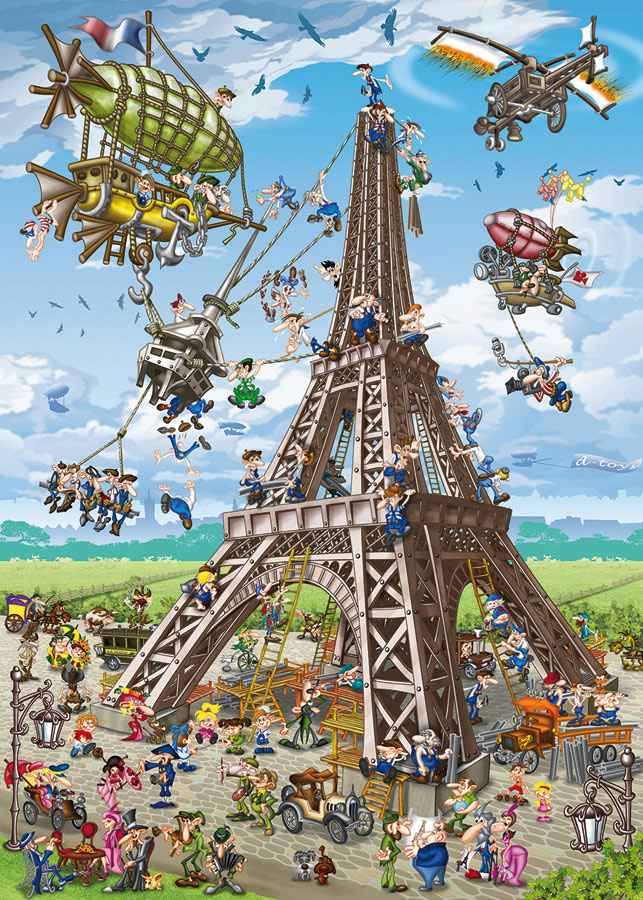 Building the Eiffel Tower Landmarks & Monuments Jigsaw Puzzle