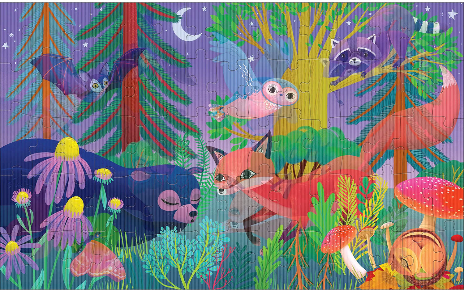Forest Day & Night Lenticular Puzzle Forest Animal
