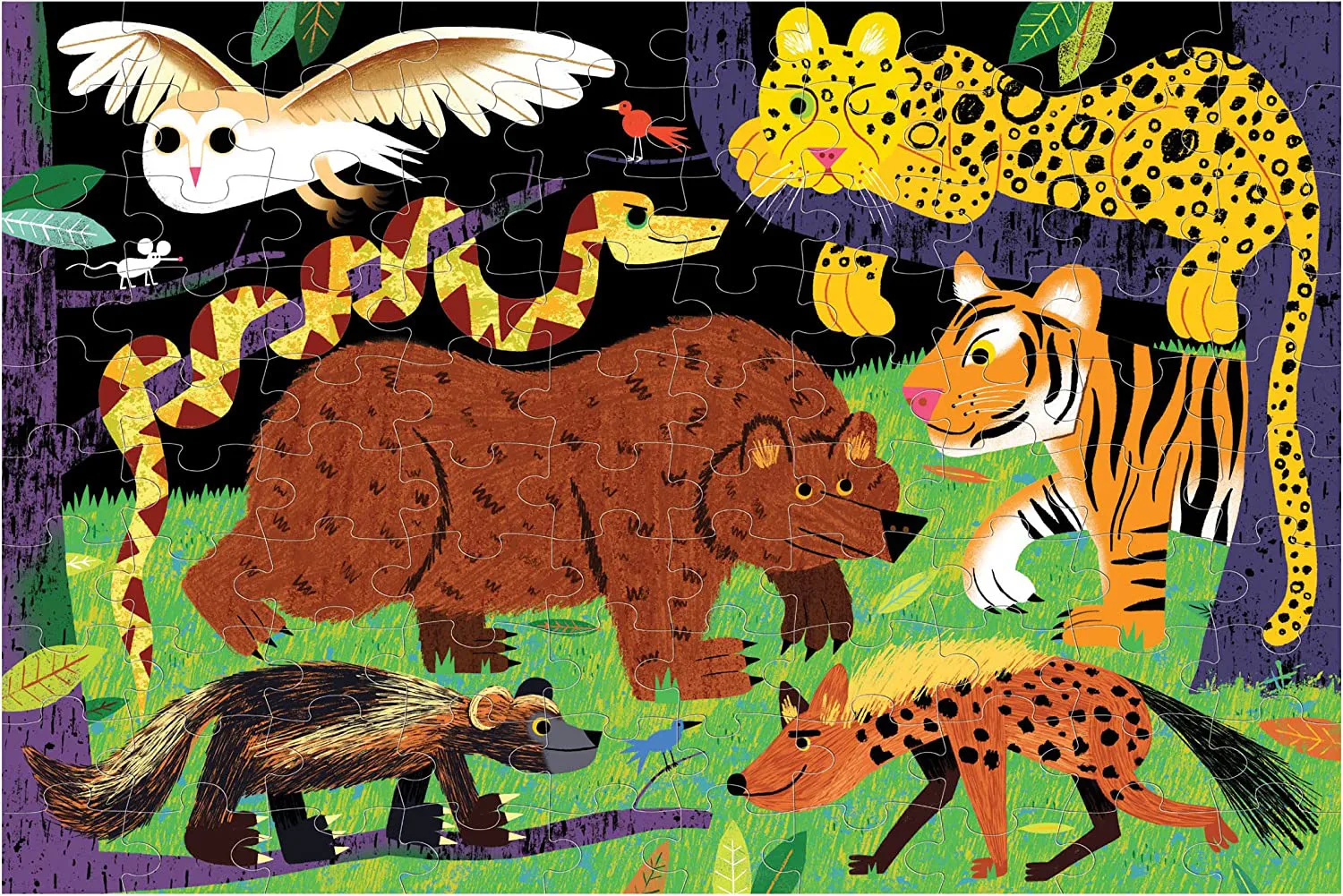 Land Predators Glow in the Dark Puzzle Forest Animal