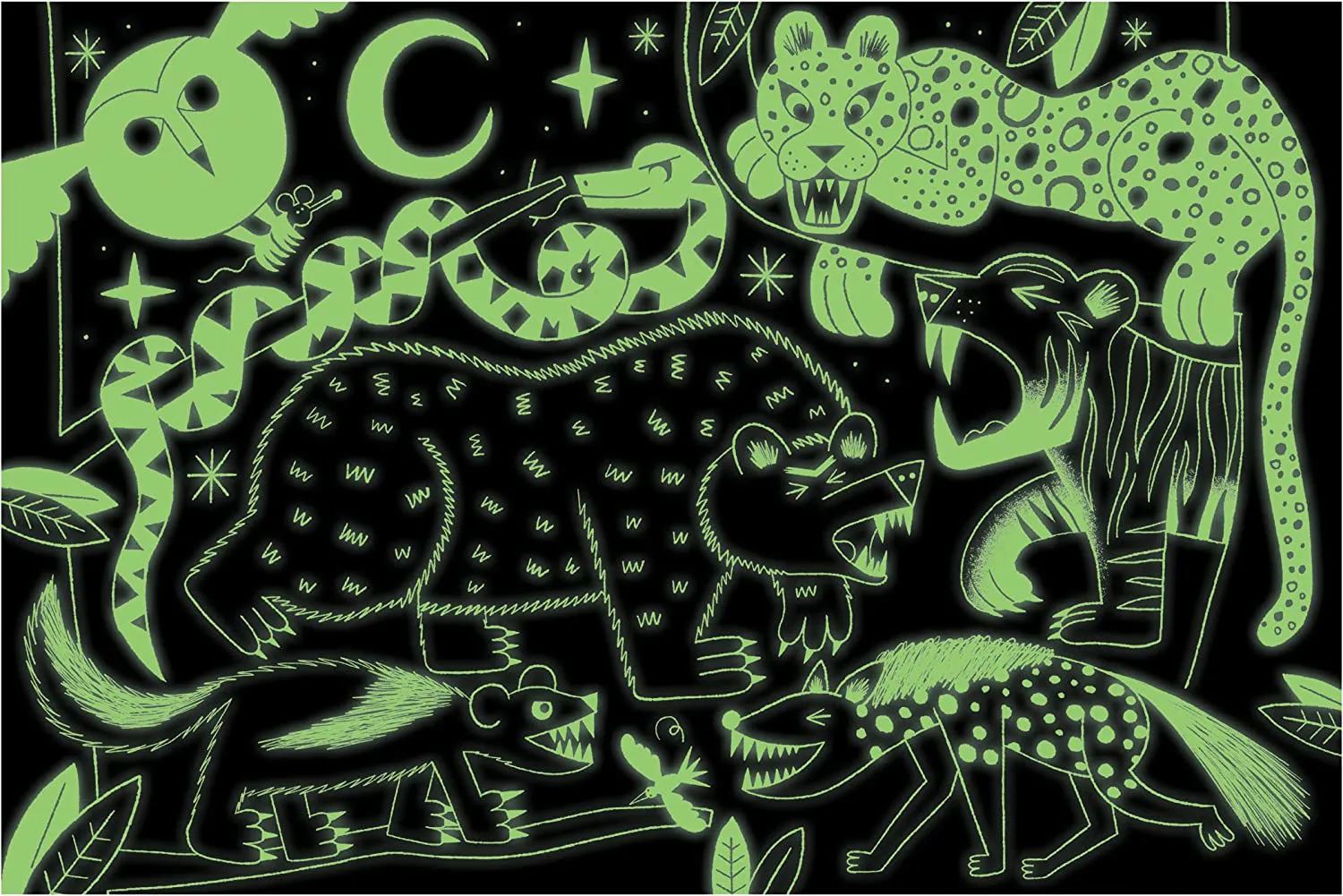 Land Predators Glow in the Dark Puzzle