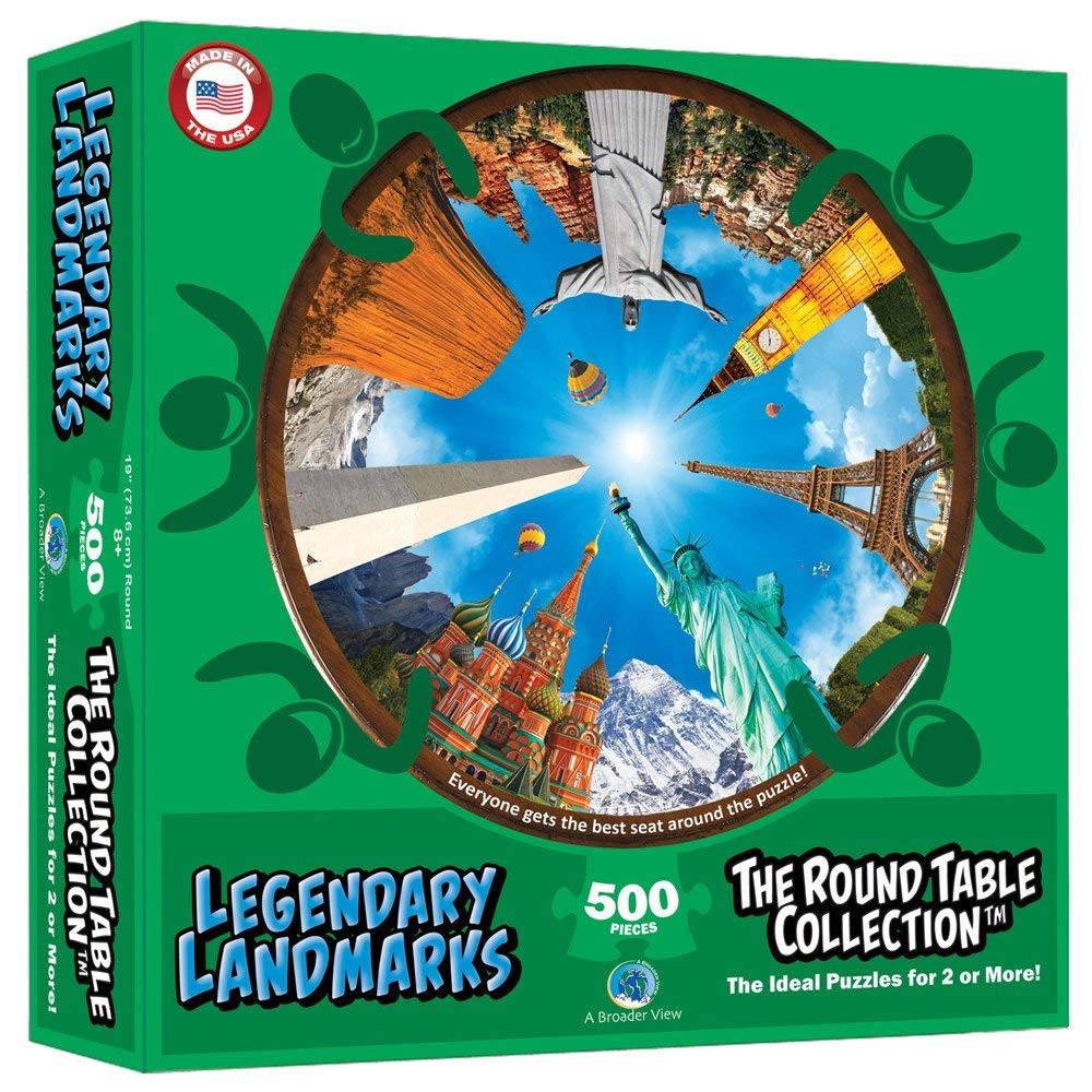 Legendary Landmarks (Round Table Puzzle) Landmarks & Monuments Jigsaw Puzzle