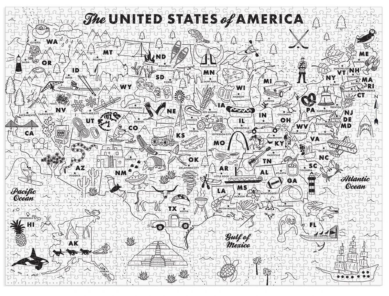 Maptote USA Color-In Maps & Geography