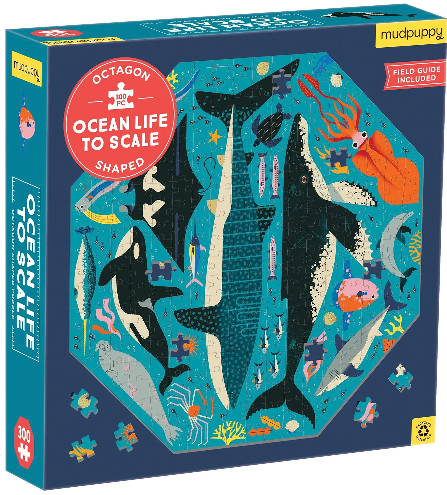 Ocean Life to Scale Octagon Shaped Puzzle