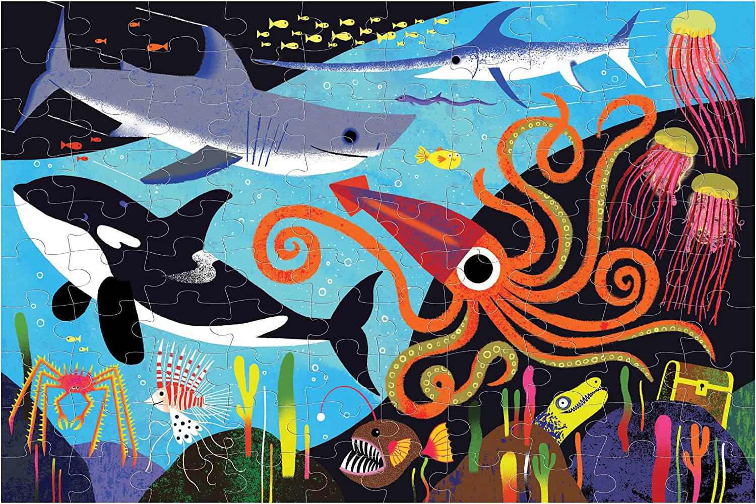 Ocean Predators Glow in the Dark Puzzle Sea Life