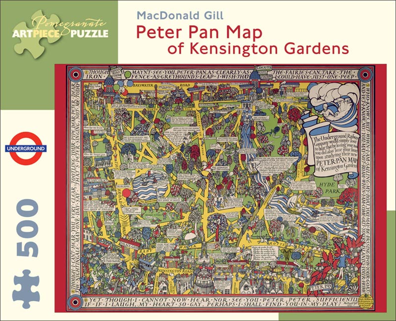 Peter Pan Map of Kensignton Gardens Fine Art Jigsaw Puzzle