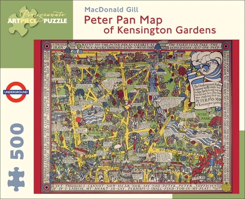 Peter Pan Map of Kensignton Gardens Fine Art