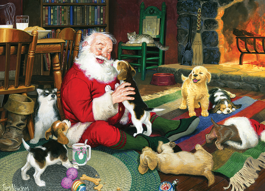 Santa's Playtime Dogs Jigsaw Puzzle
