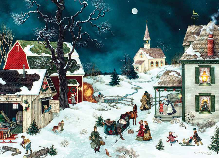 Moonlit Winter Christmas Jigsaw Puzzle