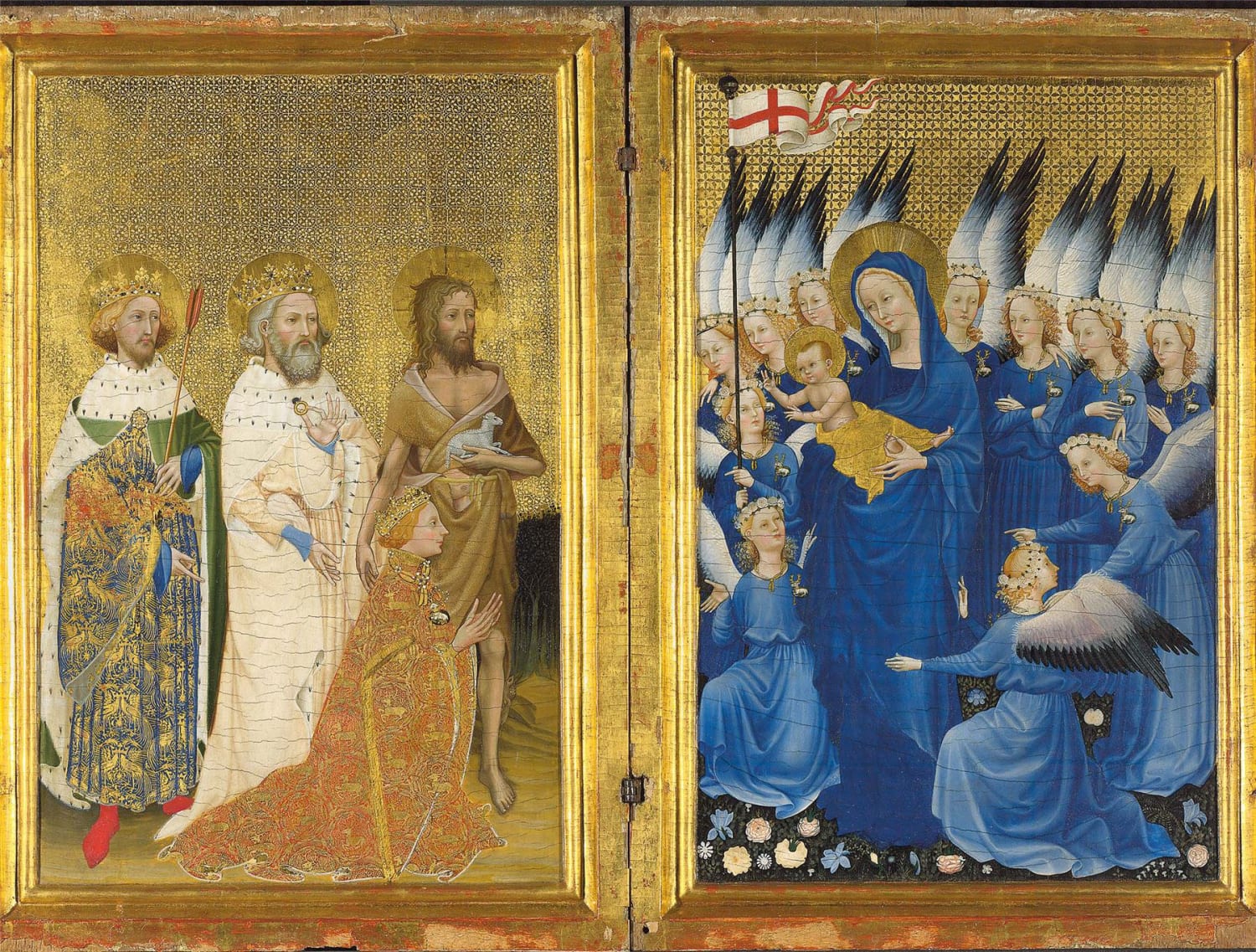 John the Baptist and Saints Edward & Edmund ('The Wilton Diptych') - National Gallery Fine Art