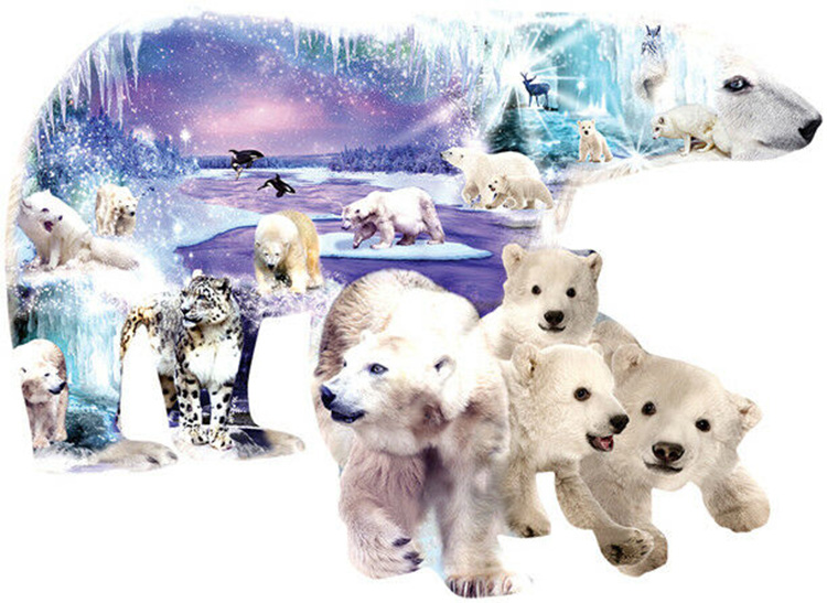 Polar Bear World Winter Shaped Puzzle