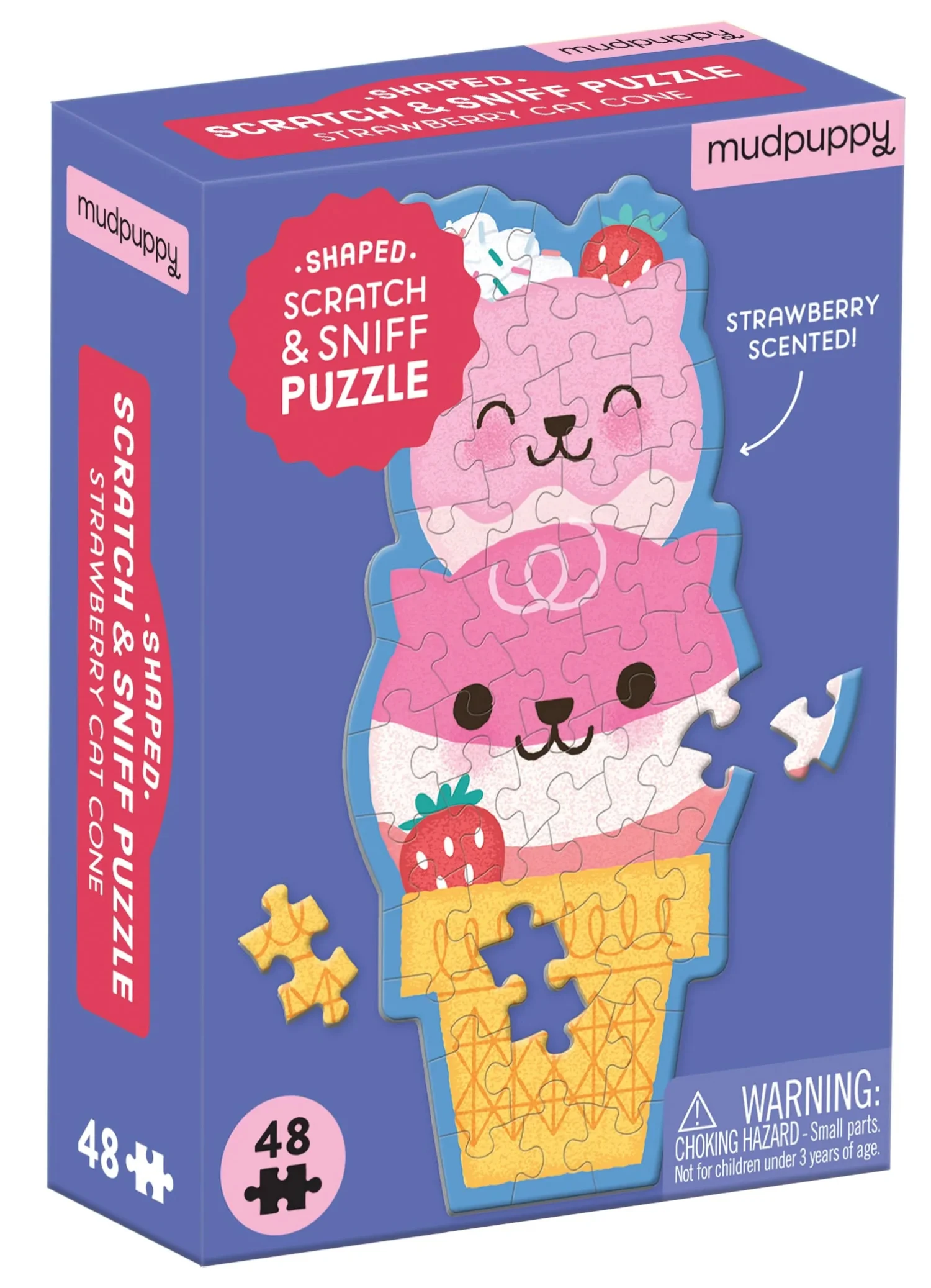 Strawberry Cat Cone Scratch and Sniff Mini Puzzle