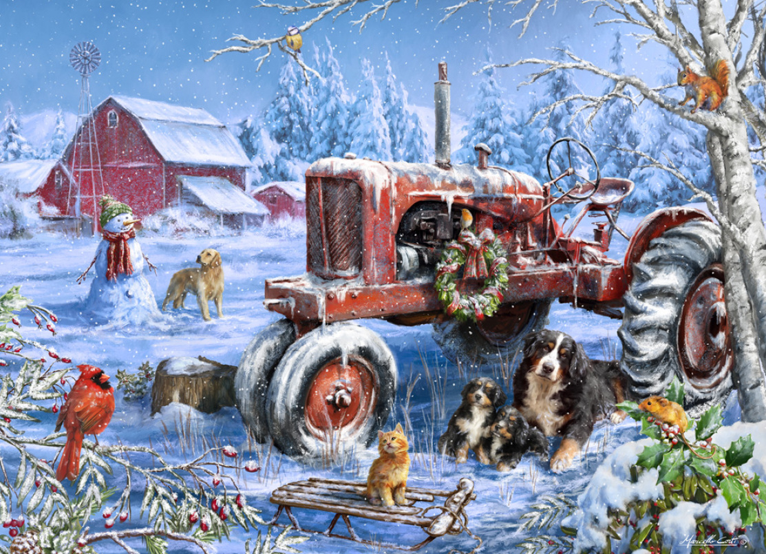 Christmas on the Farm Christmas Jigsaw Puzzle