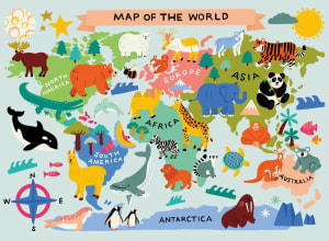 Animal Map (Lauren Radley) Maps & Geography By Ceaco