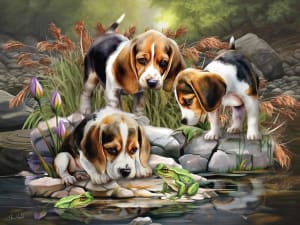 Baby Beagle Brothers (Tom Wood) Dogs By Ceaco