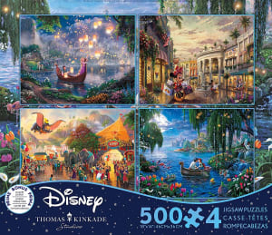 Thomas Kinkaid Disney Assortment 4 in 1 Multipack Puzzle Set Disney By Ceaco